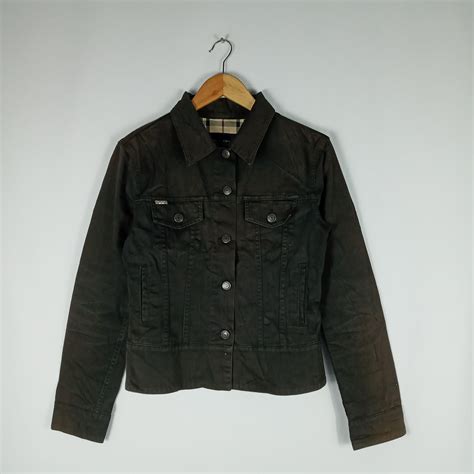 black burberry denim jacket|vintage Burberry denim jacket.